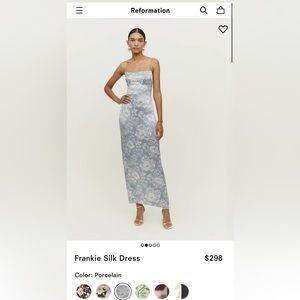 Reformation Frankie Silk Dress- Porcelain